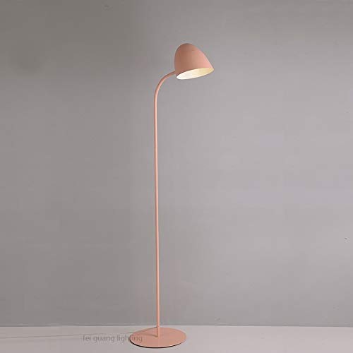 JF-XUAN Macaron Coffee Table Floor Lamp Nordic Modern Minimalist Girl Living Room Sofa Study Bedroom Bedside Vertical Lamp Lambader (Body Color : Warm White, Lampshade Color : Pink)