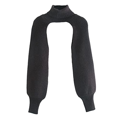 YIJU Moletom Moletom com Capuz Cortada Tops Pullover com Capuz Aberto, Preto