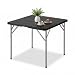Sekey Gartentisch Klappbar, H x B x T: 74 x 86 x 86 cm, Kunststoff Holz Optik Balkontisch 4 Personen, Wetterfest Klapptisch Outdoor Campingtisch Beistelltisch Bistrotisch, Schwarz
