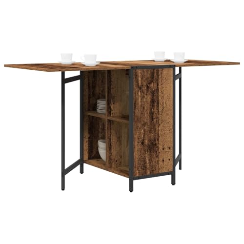 vidaXL Table à dîner 144 x 60 x 75 cm Bois d'ingénierie Bois Ancien, Table rectangulaire pour Salon, Meuble Moderne, Rangement stylé, Gain de Place