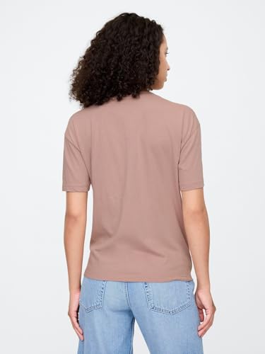 Image of GAP Women Slim Fit Solid Short Sleeves Round Neck T-Shirt