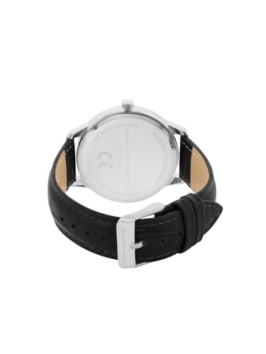 Image of French Connection Textured Sky Blue Round Dial with Black Leather Strap Watch - for Mens FCN0123BL