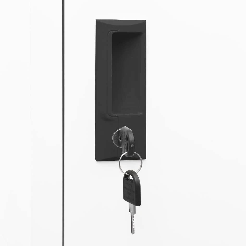 vidaXL Schließfachschrank Spind Schrank Umkleideschrank Metallschrank Fächerschrank Aktenschrank Büroschrank Lagerschrank Weiß 38x45x180cm Stahl