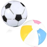 2 Stück Wasserball, Wasserball Aufblasbar, Strandball, Aufblasbar Beach Inflatable, Kinder Water Aufblasbare, Aufblasbares Fussball, Schwimmball Spielzeug Beachball, für Sommer Wasser Spiele(40cm)