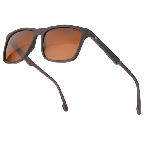 Men's Polarized Sunglasses UV400 Protection Carbon Fiber Frame Aviator Style for Driving Fishing Golf