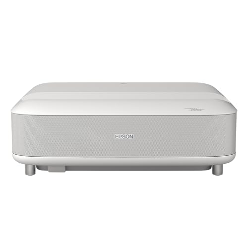 Epson Lifestudio Grand Ultra Short Throw Laser Projector 4K PRO-UHD, Sound by Bose Technology and Downloadable App, Built-In Google TV for Easy Streaming, Plus 3-Chip 3LCD Technology - White