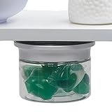 Vascito Shelf Organizer, Adhesive Mount Under Shelf Containers for Organizing Laundry Pods, Scent Beads Container, Storage Solutions for Small Spaces Quick One Handed Access (Designer White, 1 Pack)