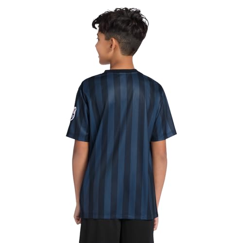 Image of Messi Boys' Lifestyle Short Sleeve Top, Loose-fit V-Neck Shirt with Logo, Comfortable