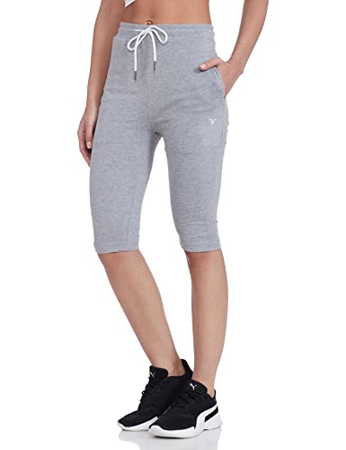 Image of Desi belle Women's, 100% Cotton,Regular Fit,Solid,Track Pant (DBCTTPNT-2 Grey Melange 40)