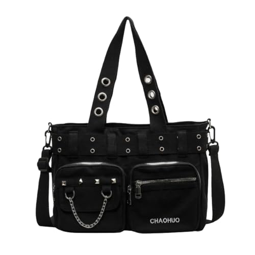 Gothic Goth Purse,Punk Grunge Messenger Bag,Cool Goth Canvas Shoulder Bag for Women