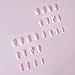 Press on Nails Medium Coffin - Pink Fake Nails with Bow Heart Design - White French Tip False Nails Press ons - for Women 24 Pcs