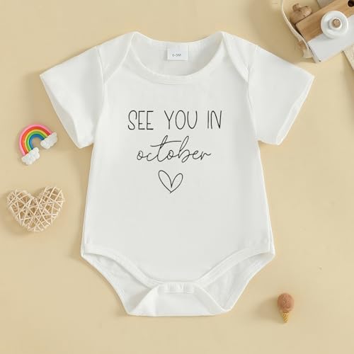 Image of woshilaocai Baby Announcement Bodysuit Pregnancy Reveal for Family | Pregnancy Reveal Ideas&New Baby Surprise for Grandparents, Husband, Aunt, Uncle, Gender Natural Romper, Funny Announcement