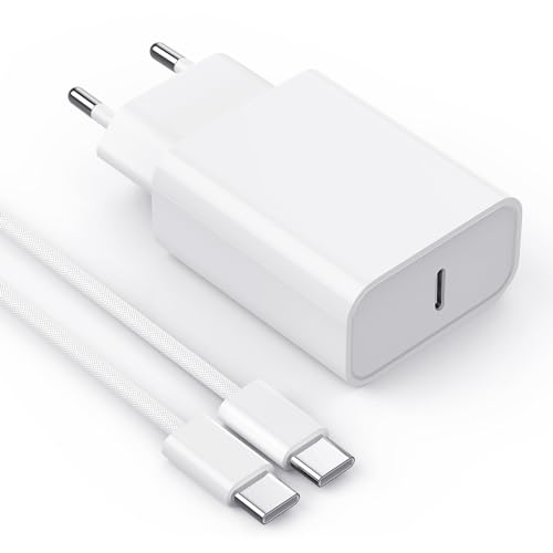 Cargador Carga Rapida for iPhone 16/16 Pro/16 Pro Max/16 Plus/16e/15/iPad Pro/Air/Mini 20W Carregador USB C con 2M Cable TORTOISE LOOK