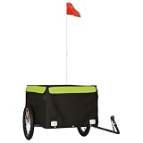 vidaXL Rimorchio da Bici Nero e Verde 45 kg in Ferro