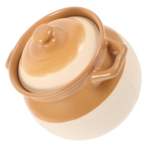 Healifty Olla de para Guisos Resistente Alta Temperatura Pequeña Olla Multiusos para Cocinar Sopas Arroz Estofados Fácil de Limpiar para Hogar y Restaurantes