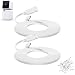 YEAOI 2-Pack 30 ft Extension Cable for WYZE Cam Pan V3 Outdoor Camera, Micro USB 90 Degree Power Adapter, Flat Cord, White