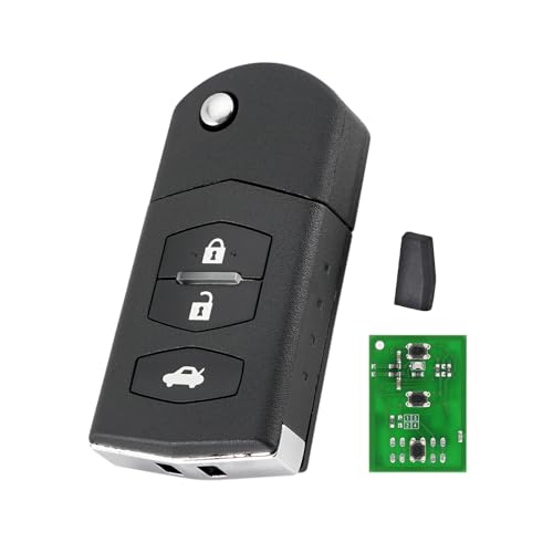 ontto Custodia pieghevole per chiave auto, adatta per Mazda 2 3 5 Mazda 6 RX7 RX8 BT50 MPS SP23 CX7 CX9 M3 M5 portachiavi TPU custodia portachiavi custodia portachiavi 3 tasti grigio