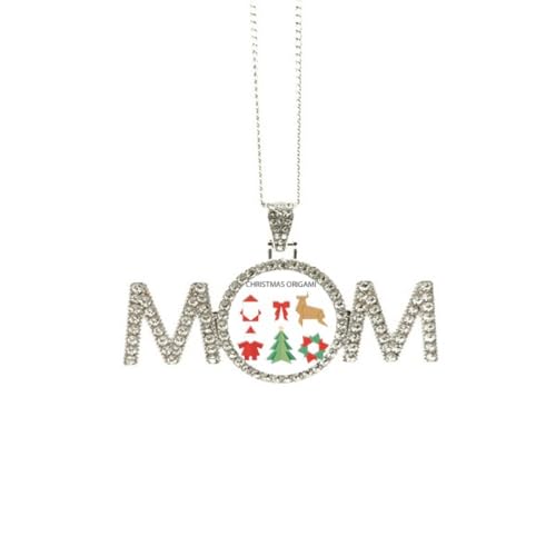Collier rouge motif origami fête des mères cadeau maman