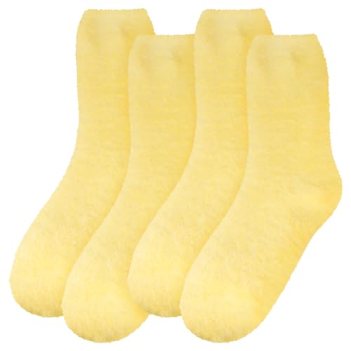 Image of BambooMN Women's Fuzzy Soft Colored Socks