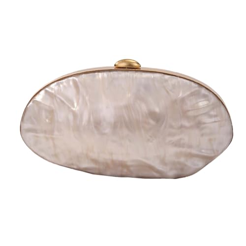 Image of RomanticDesign Women Shell Shape Acrylic Clutch Shiny Marble Purse Wedding Prom Party Evening Handbag