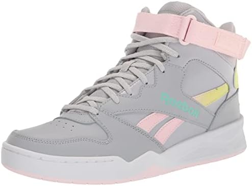 Reebok Women's BB4500 Hi High Top Basketball Shoe, Cold Grey/White/Acid Yellow, 9.5