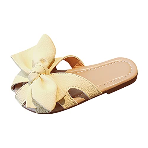 sfdgfhyf Toddler Girls Cute Shoes Little/big Kids Girls Sandals Hollow Closed Toe Bow Decorated Open Heel Outdoor Sandals