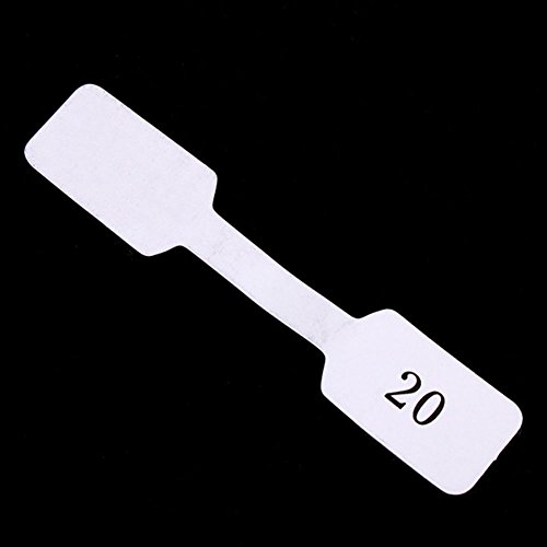 AKOAK 100 Pcs/Lot 1.2cm x 6cm Blank White Paper Price Tag Labels Jewelry Display Cards Labels Ring Sticker Hangtags - Thumbnail 3