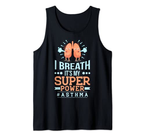 Dibujos animados pulmones asma conciencia respirar superpotencia regalo Camiseta sin Mangas