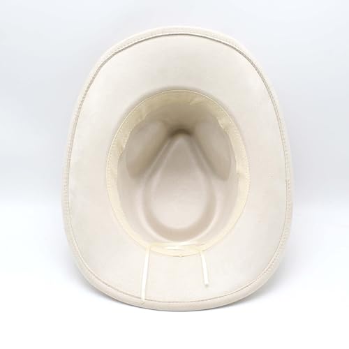 Image of Unisex Western Suede Cowboy Cowgirl Hat Classic Wide Brim Fedora Hat for Men &Women