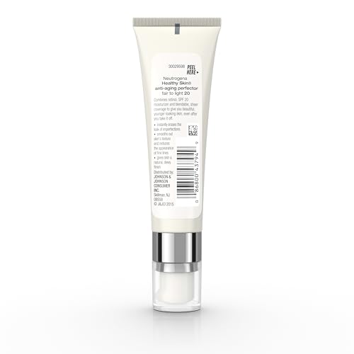Image of Neutrogena Retinol Treatment and Tinted Facial Moisturizer, Healthy Skin Anti-Aging Perfector with Broad Spectrum SPF 20 Sunscreen with Titanium Dioxide, 20 Fair to Light, 1 fl. oz