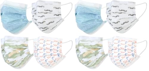 Product Image of the Kids Single Use Disposable Face Mask (Pack of 50), Boys - Assorted Prints