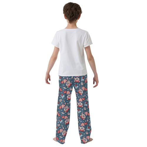I Love USA Gnome Rocket Boys Long Pants Soft Trousers Elastic Waist Kids Lounge Bottoms with Pockets S-XL3