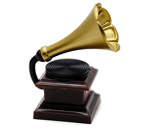 Vintage Antique Classical Trumpet Horn Turntable Gramophone Art Music Box Dollhouse Miniatures Decoration
