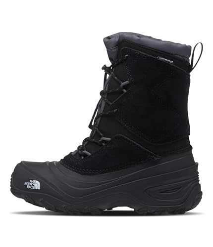The North Face Teen Alpenglow V Waterproof Boot | Insulating Thermafelt Liner for Warmth at -25F, TNF Black/Vanadis Grey, 4