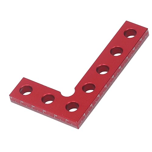 Regla mini cuadrada 90° búsqueda centro aluminio rojo miniatura 6