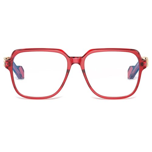 Image of VISOONE Oversized Blue Light Blocking Glasses with Chic Square TR90 Frame and Metal Temple for Women Men Ryan