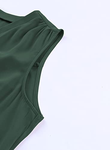 Image of Eytino Womens Plus Size Tank Tops Summer Sleeveless V Neck Casual Loose Chiffon Blouse Office Work Shirts(1X-5X)