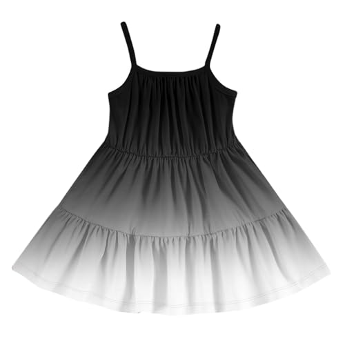 Girls Summer Casual Dress A-Line Tiered Sundress, Sleeveless Strap Boho Flowy Beach Dress Gradient Ruffle Dresses3