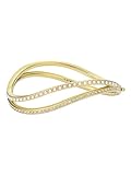 Ted Baker Wavie Jewelled Wave Hinged Bangle Bracelet for Women (Gold/Pearl and Crystal)