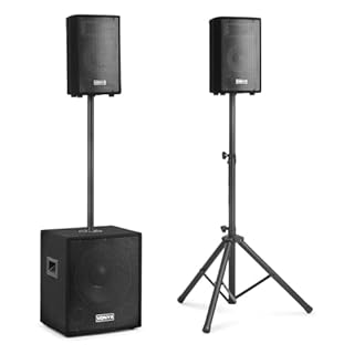VONYX Pack Sono DJ Complet Système 800 W avec Table de Mixage, Amplificateur & Enceintes 8″ - Kit Sono Idéal pour Soirées, Bars & Animations