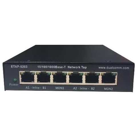 Dualcomm ETAP-5203 Dual-Link/Dual-Mode Failsafe 10/100/1000Base-T Network Tap Cover