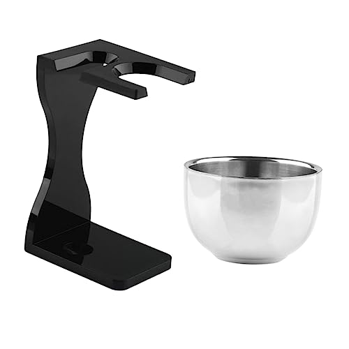 Healeved Beard Care Set Shaving Brush Stand Bowl Razor Holder Acrylic Shaving Supplies Tool Stands