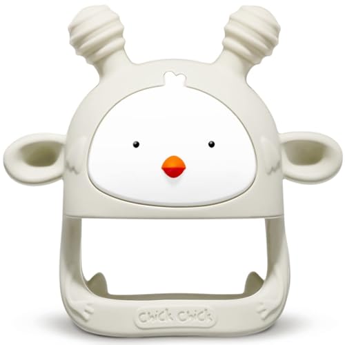 Image of COZYPANDA Baby Teether - Silicone Teething Toys for Infants 0-6 Months, Never Drop, BPA Free (Grey)