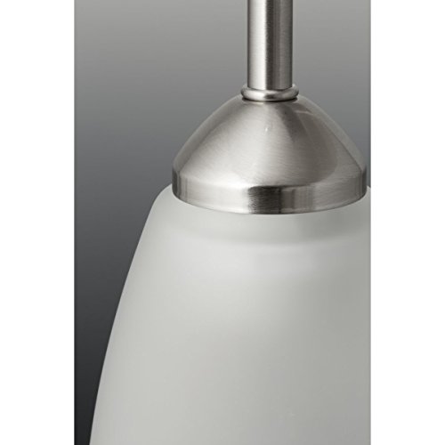Image of Progress Lighting Gather Collection 2-Light Etched Glass Brushed Nickel Traditional Foyer Pendant Hanging Light