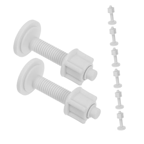 EXCEART 8 Piezas Tornillos para Asiento de Inodoro con Fijación Rápida Tornillos de Plástico Resistentes con Tacos Expansibles para Reparación y Montaje de Tapadera WC