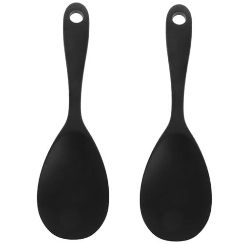 MUCKLILY Rice Cooker Spoon Paddle Silicone Non Stick Large Size Multi-purpose Serving Spoon for Kitchen