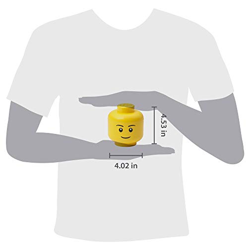 Room Copenhagen, Lego Storage Heads Stackable Storage Container - Buildable Organizational Bins for Kid’s Toys and Accessories - 4.02 x 4.02 x 4.53in - Mini, Boy, Holds 100 Bricks