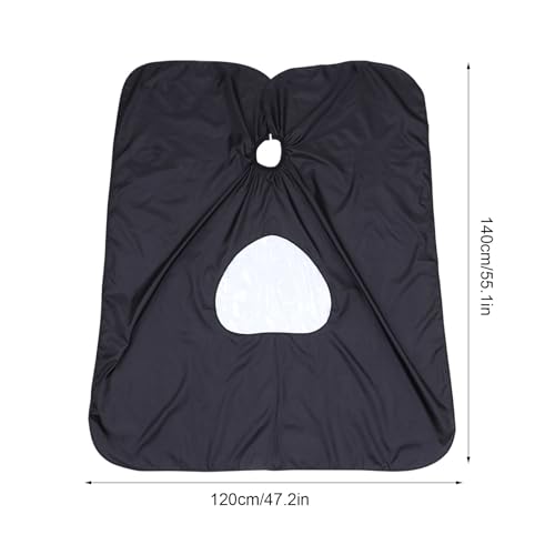 2 capes para corte de cabello con ventana, negro miniatura 7