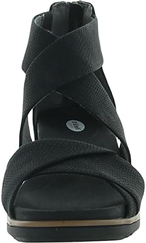 Dr. Scholl's Shoes Women's Golden Hour Platform Wedge Sandal,Black/Black Snake Print,8.5 | Image 1