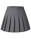 TEMIRA Girls Grey Pleated Flared School Skirts with Shorts Elasticated High Waist Kids School Uniform Skater Skorts Age 12-13 Years